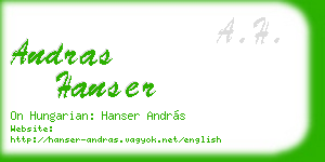 andras hanser business card